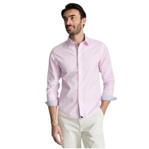 UNTUCKit Douro Shirt Men’s L - Pink White Stripes 100% Cotton      W
